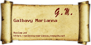 Galbavy Marianna névjegykártya